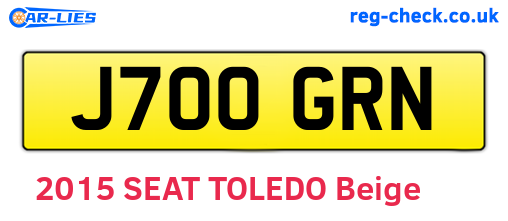 J700GRN are the vehicle registration plates.