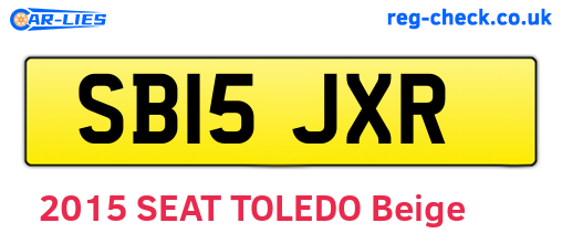 SB15JXR are the vehicle registration plates.