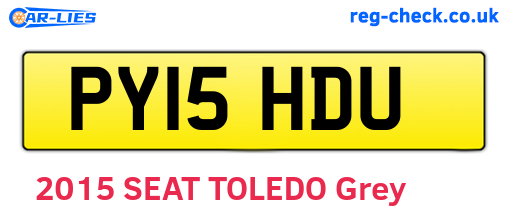 PY15HDU are the vehicle registration plates.