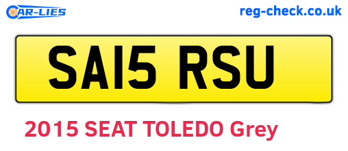 SA15RSU are the vehicle registration plates.