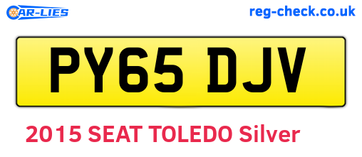 PY65DJV are the vehicle registration plates.