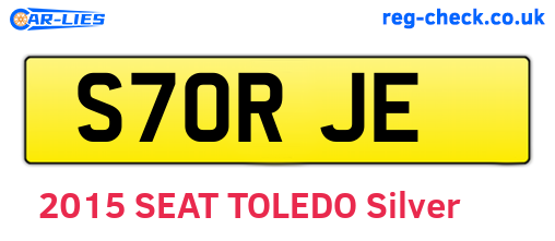 S70RJE are the vehicle registration plates.