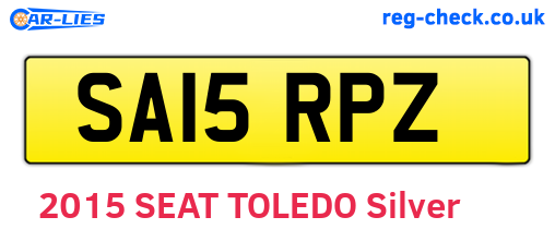 SA15RPZ are the vehicle registration plates.