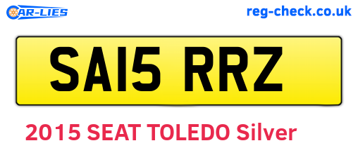 SA15RRZ are the vehicle registration plates.