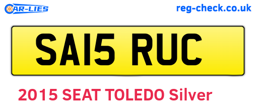 SA15RUC are the vehicle registration plates.