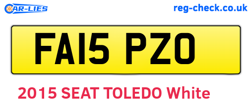 FA15PZO are the vehicle registration plates.