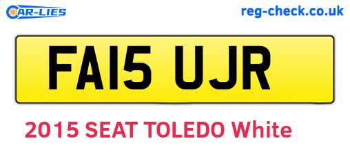 FA15UJR are the vehicle registration plates.