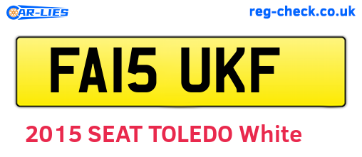 FA15UKF are the vehicle registration plates.