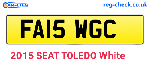 FA15WGC are the vehicle registration plates.