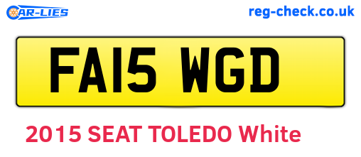 FA15WGD are the vehicle registration plates.