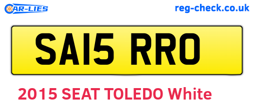 SA15RRO are the vehicle registration plates.