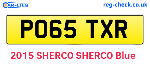 PO65TXR are the vehicle registration plates.