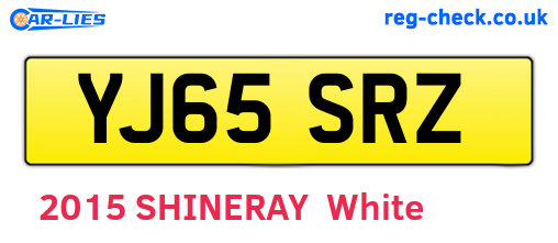 YJ65SRZ are the vehicle registration plates.