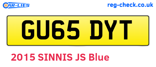 GU65DYT are the vehicle registration plates.