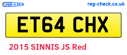 ET64CHX are the vehicle registration plates.