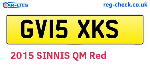 GV15XKS are the vehicle registration plates.