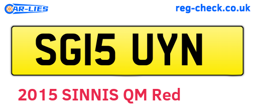 SG15UYN are the vehicle registration plates.