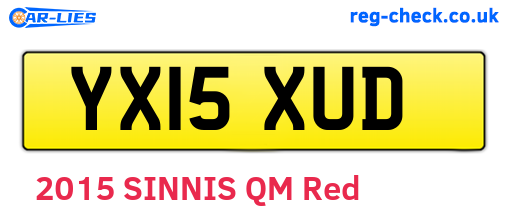 YX15XUD are the vehicle registration plates.