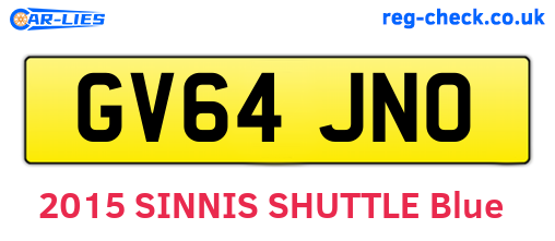 GV64JNO are the vehicle registration plates.