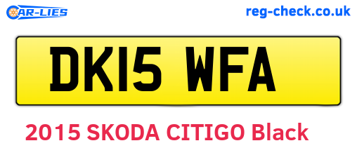 DK15WFA are the vehicle registration plates.
