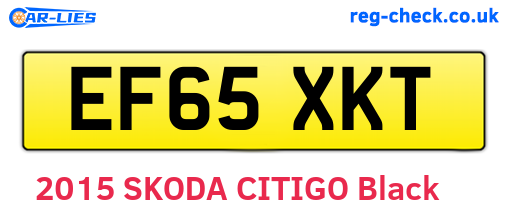 EF65XKT are the vehicle registration plates.