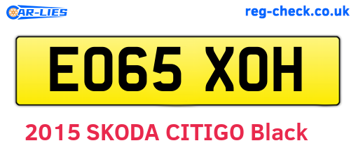 EO65XOH are the vehicle registration plates.
