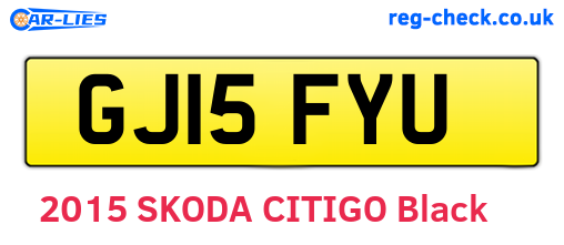 GJ15FYU are the vehicle registration plates.