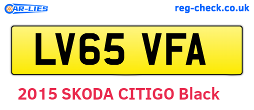 LV65VFA are the vehicle registration plates.