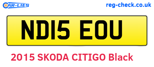 ND15EOU are the vehicle registration plates.