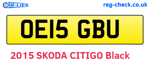 OE15GBU are the vehicle registration plates.