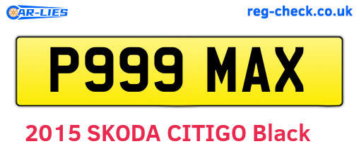 P999MAX are the vehicle registration plates.