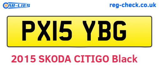 PX15YBG are the vehicle registration plates.