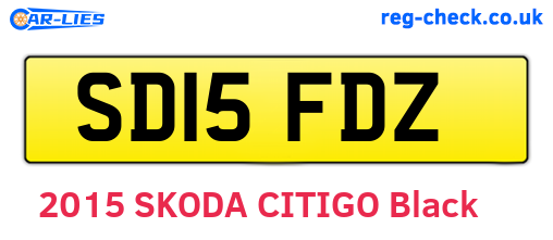 SD15FDZ are the vehicle registration plates.