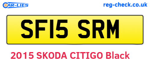 SF15SRM are the vehicle registration plates.