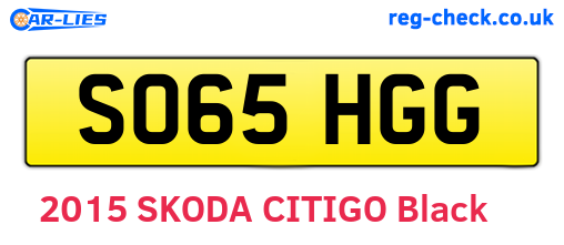 SO65HGG are the vehicle registration plates.