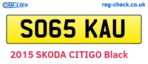 SO65KAU are the vehicle registration plates.