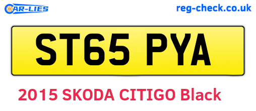 ST65PYA are the vehicle registration plates.