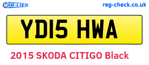 YD15HWA are the vehicle registration plates.