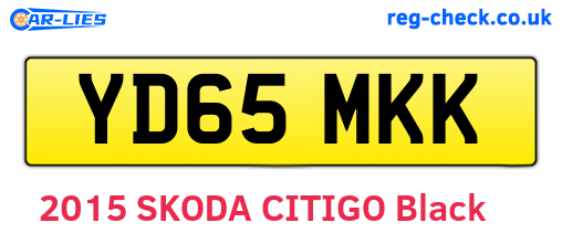 YD65MKK are the vehicle registration plates.