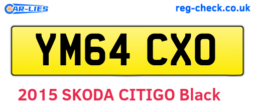 YM64CXO are the vehicle registration plates.