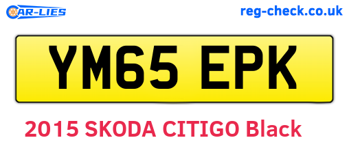 YM65EPK are the vehicle registration plates.