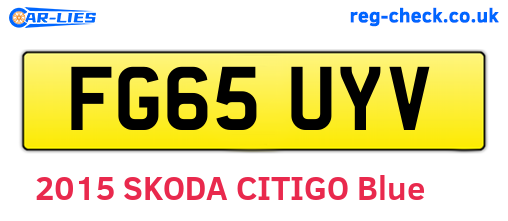 FG65UYV are the vehicle registration plates.