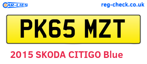 PK65MZT are the vehicle registration plates.