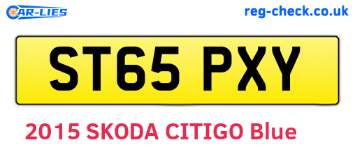 ST65PXY are the vehicle registration plates.