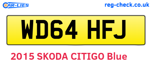 WD64HFJ are the vehicle registration plates.