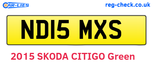 ND15MXS are the vehicle registration plates.