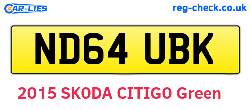 ND64UBK are the vehicle registration plates.