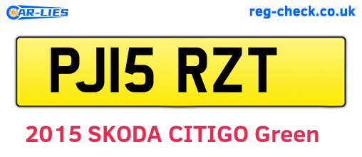 PJ15RZT are the vehicle registration plates.