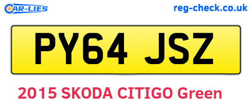 PY64JSZ are the vehicle registration plates.