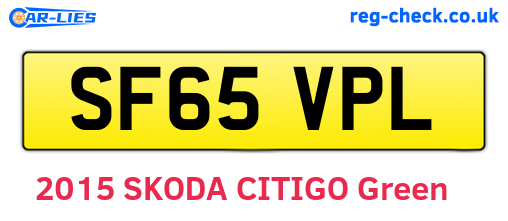 SF65VPL are the vehicle registration plates.